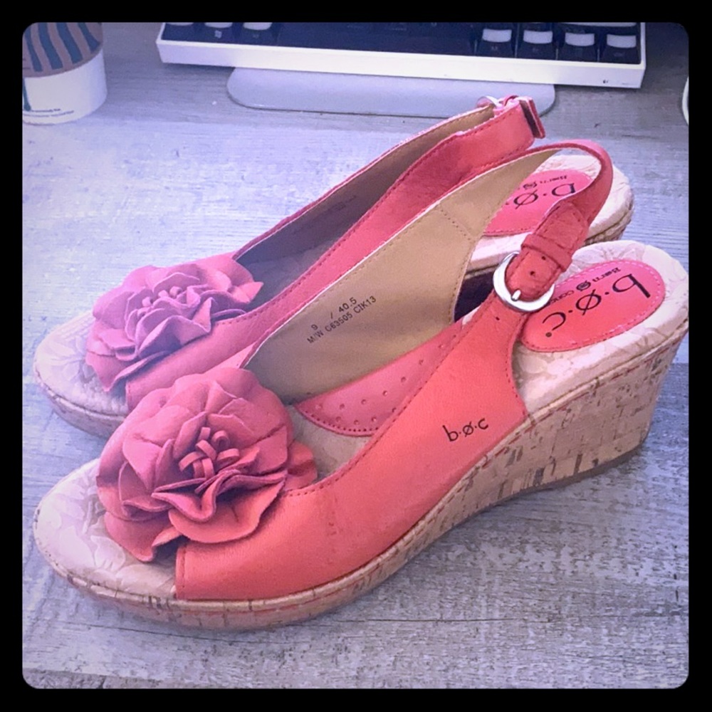 Børn slingback wedges tangerine peach